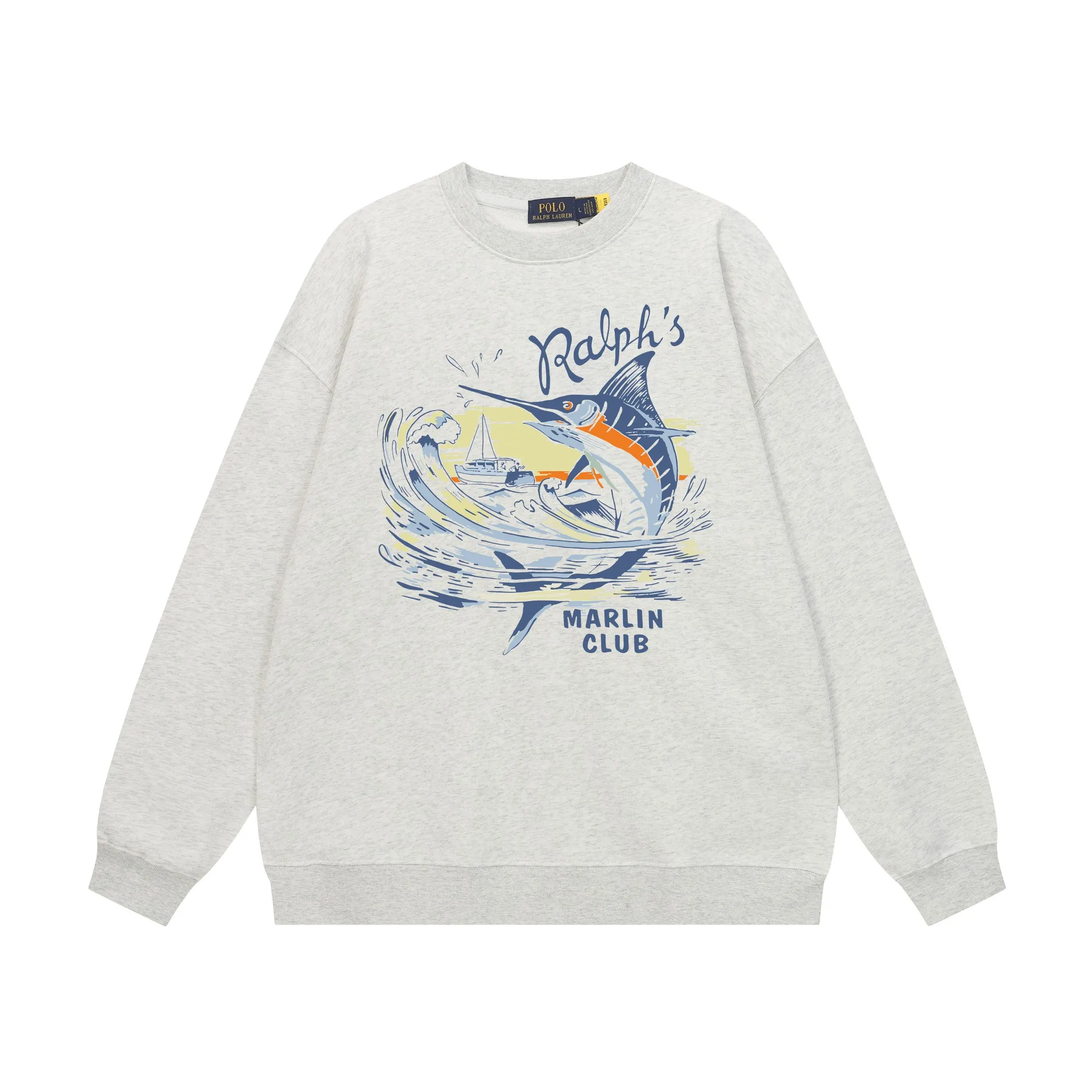 P200 Long-term stock] RalphLauren/Ralph Lauren 2025 autumn and winter new bear letter print 420g heavy large terry sweatshirt Ralph Lauren's age-reducing item, the coat fabric is made of 85% cotton ➕15% polyester, which not only retains the softness, comfort and breathability of cotton, but also adds the wear resistance and wrinkle resistance of polyester fiber, making the clothes more durable and easy to care for. Even in slightly cooler weather, you won't feel stuffy when wearing it. This kind of fabric has a natural crisp feel and is not easy to pill or deform. The bear on the chest is printed with English letters. It is full of color, full of three-dimensionality, and lifelike, adding a bit of liveliness and interest to the whole sweatshirt. There is no pressure to dress, regardless of age or gender. Complete accessories! Color: black, white, navy blue, light floral gray Size: M-L-XL-XXL